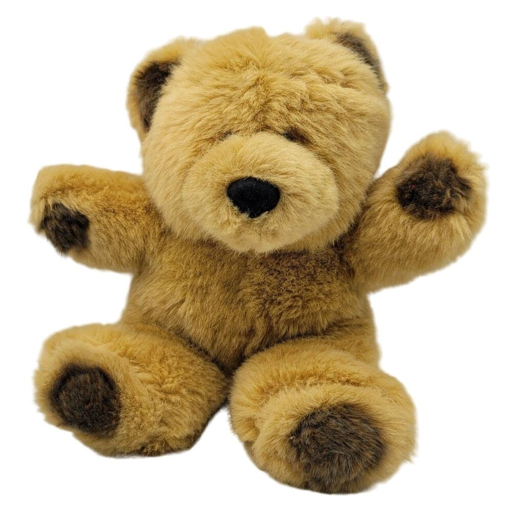 Dan Dee Classic Teddy Bear Plush Brown 13" Dark Brown Paws Ears Black Nose